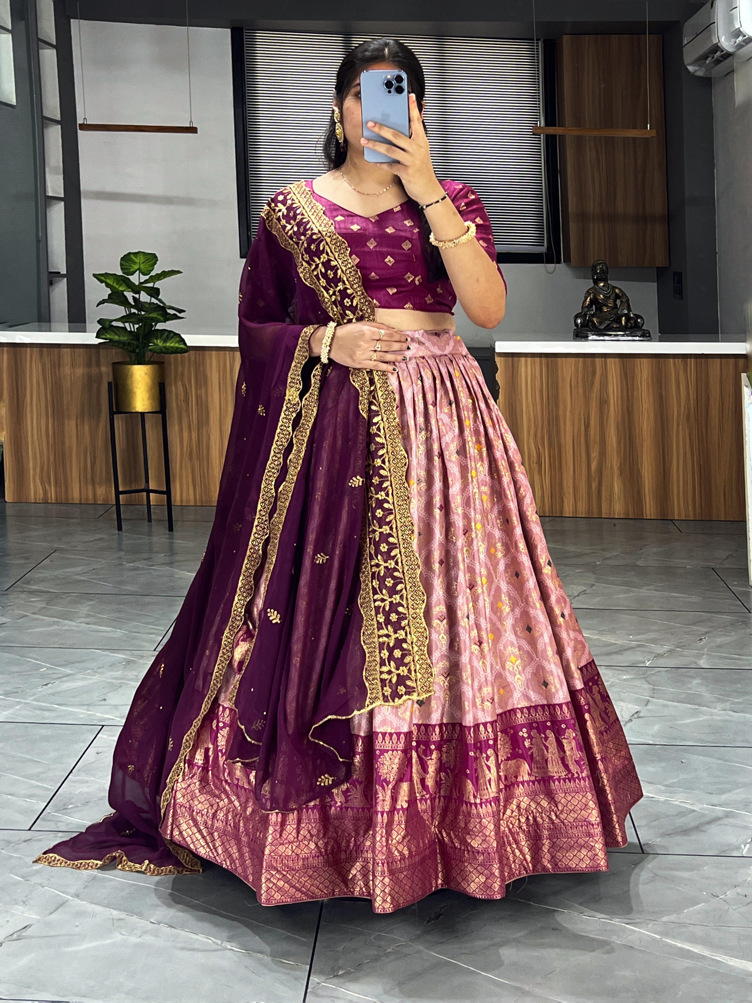 Soft Dola Silk Bandhani Print Lehenga Collection