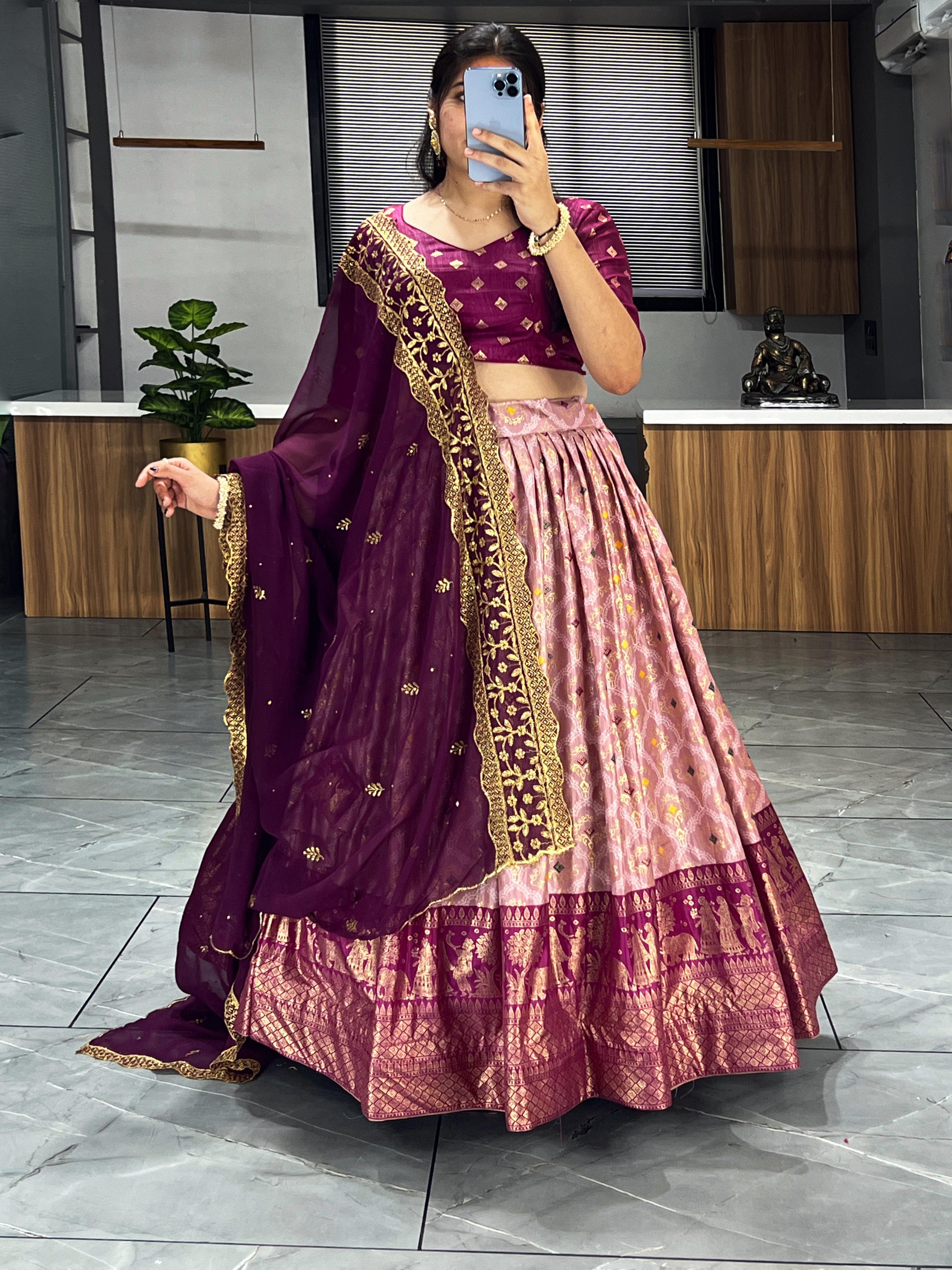 Soft Dola Silk Bandhani Print Lehenga Collection