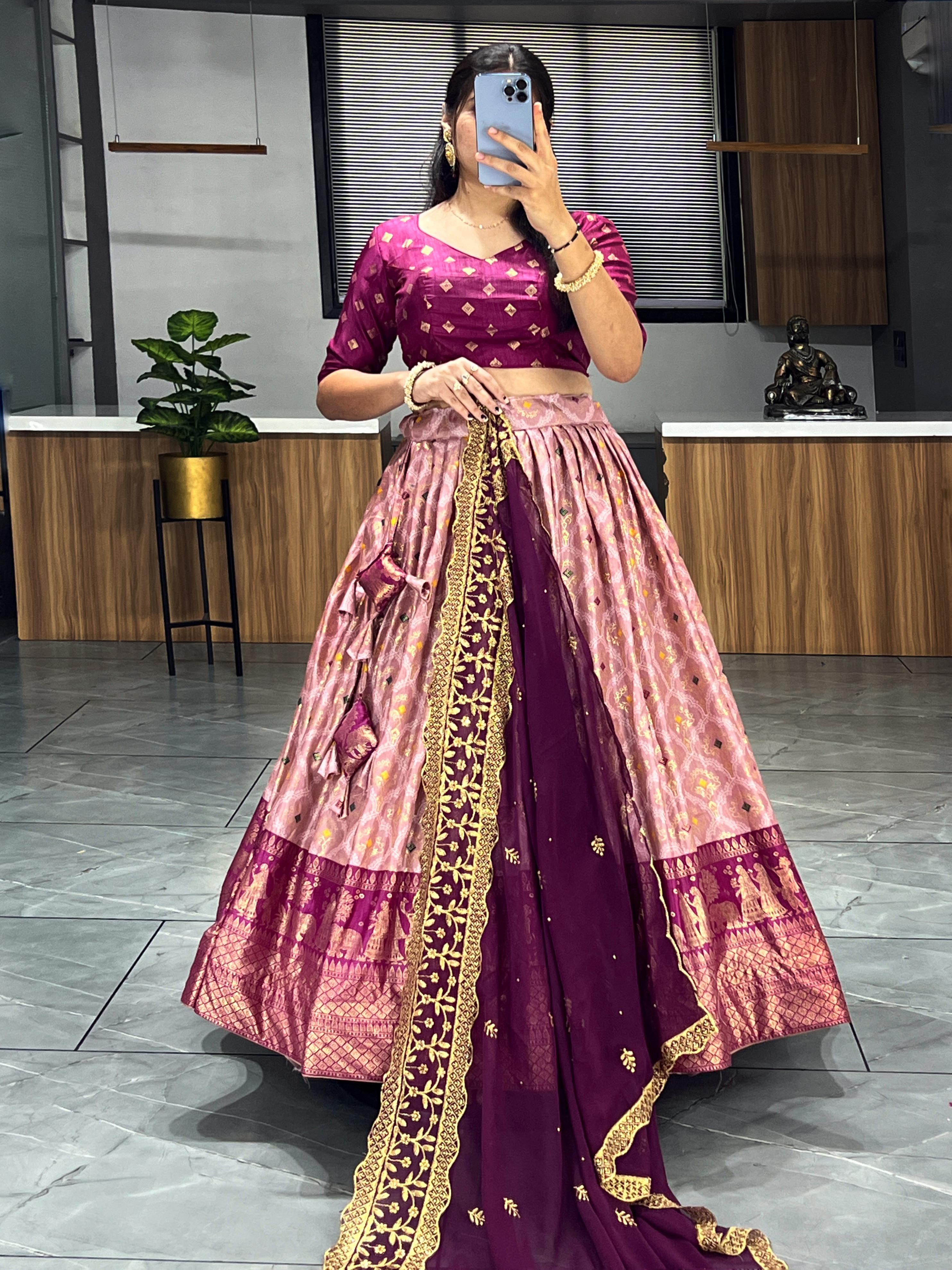 Soft Dola Silk Bandhani Print Lehenga Collection