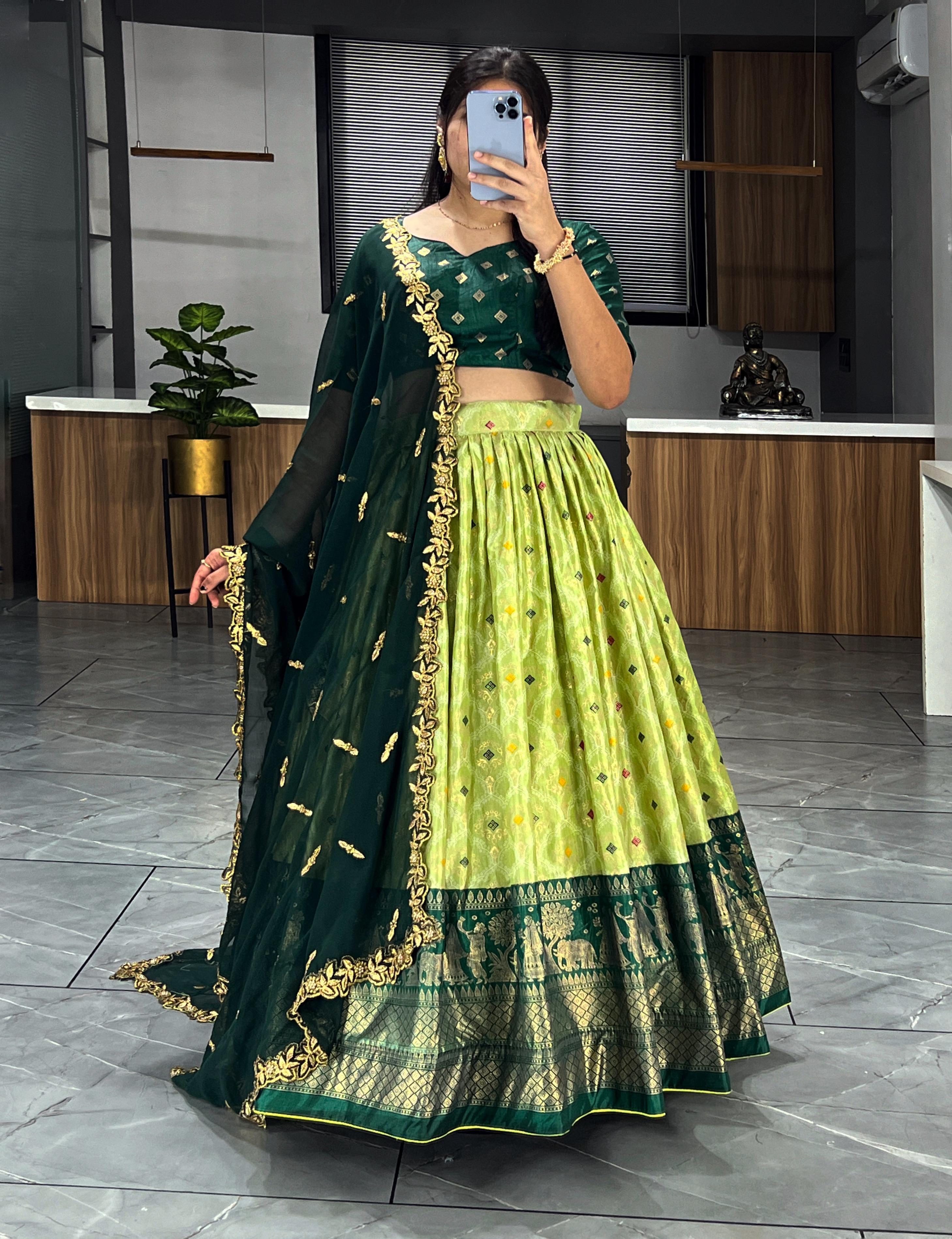 Soft Dola Silk Bandhani Print Lehenga Collection