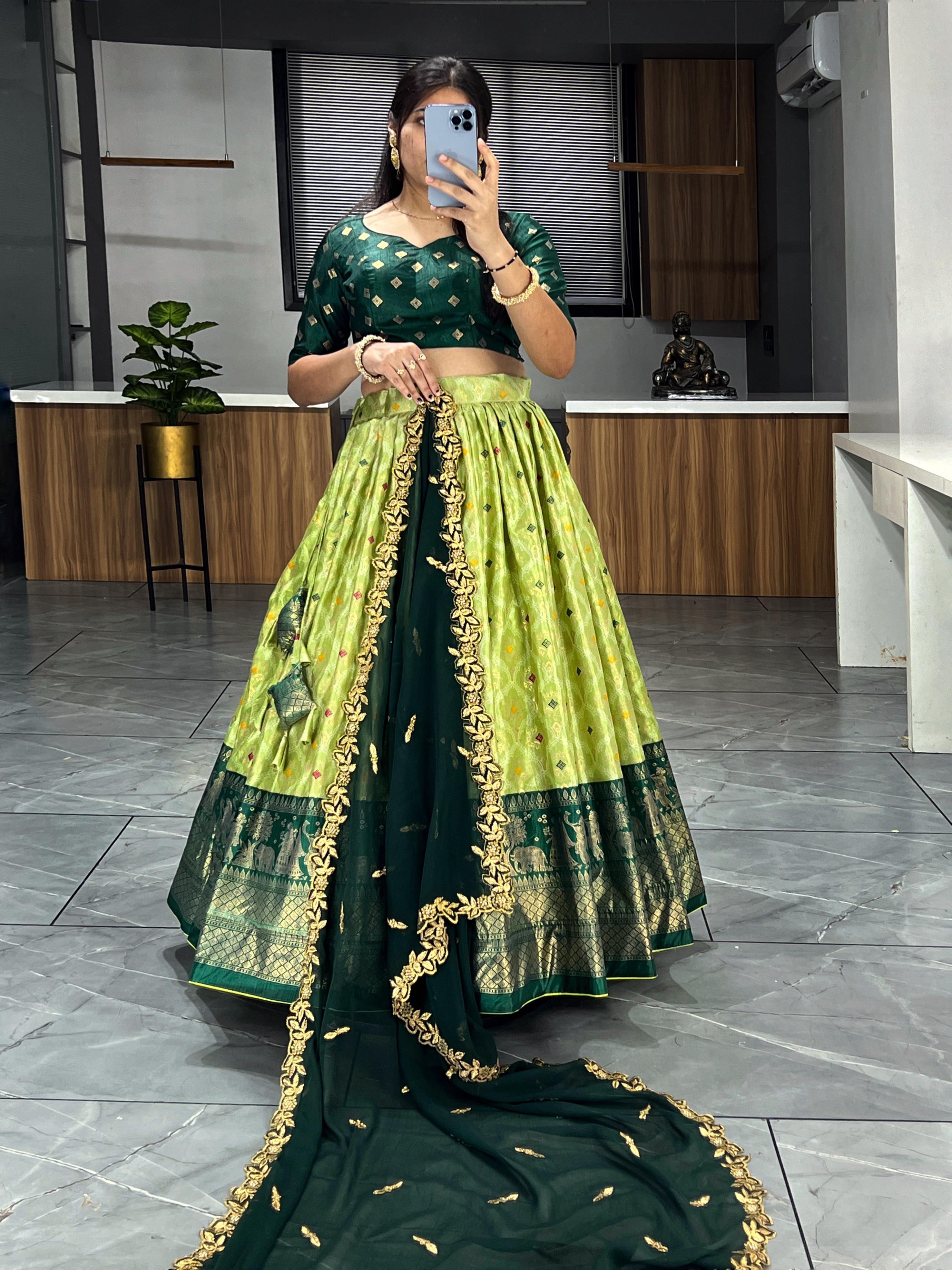 Soft Dola Silk Bandhani Print Lehenga Collection