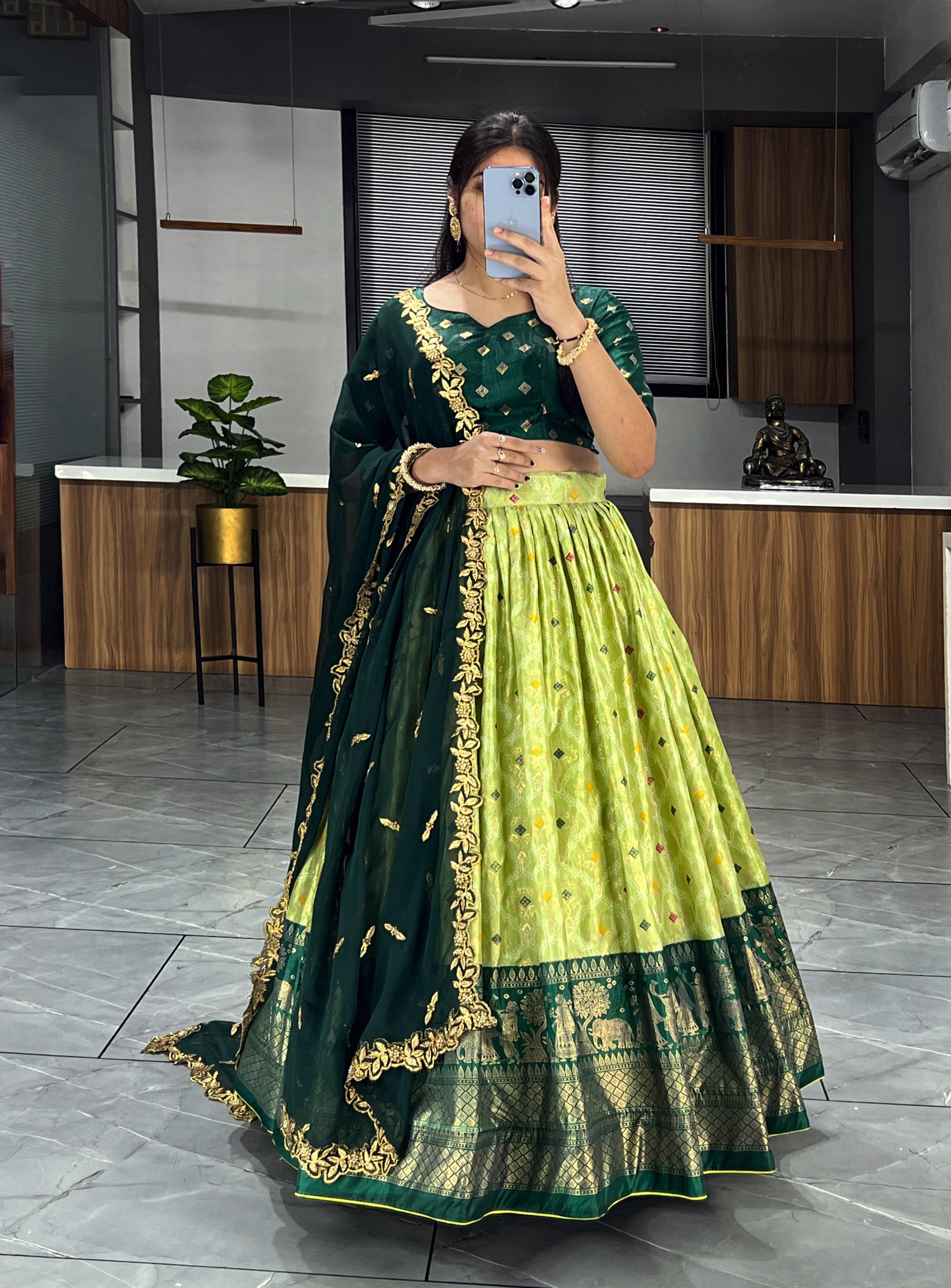 Soft Dola Silk Bandhani Print Lehenga Collection