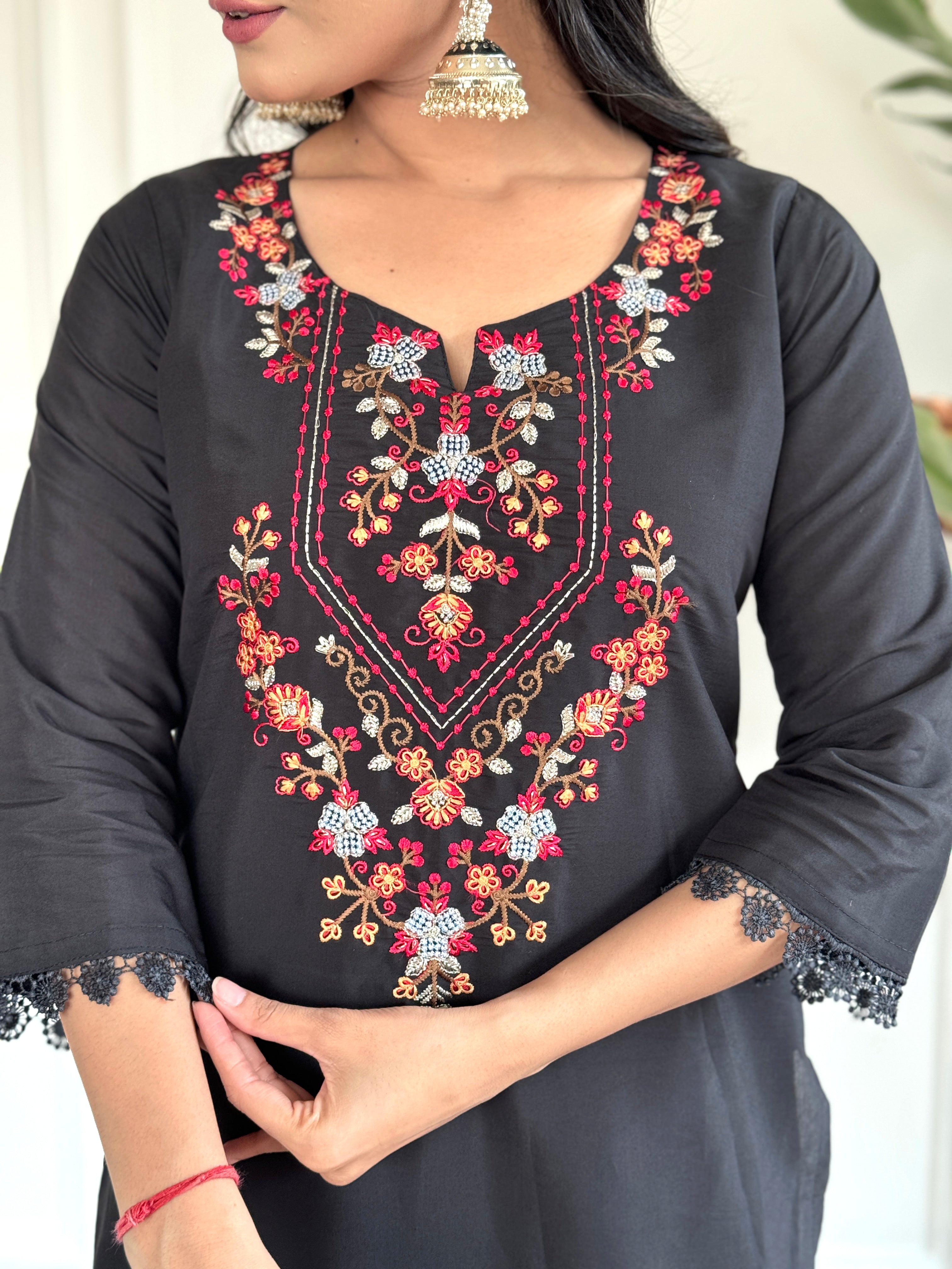 Silk Printed Kurta Set For Women