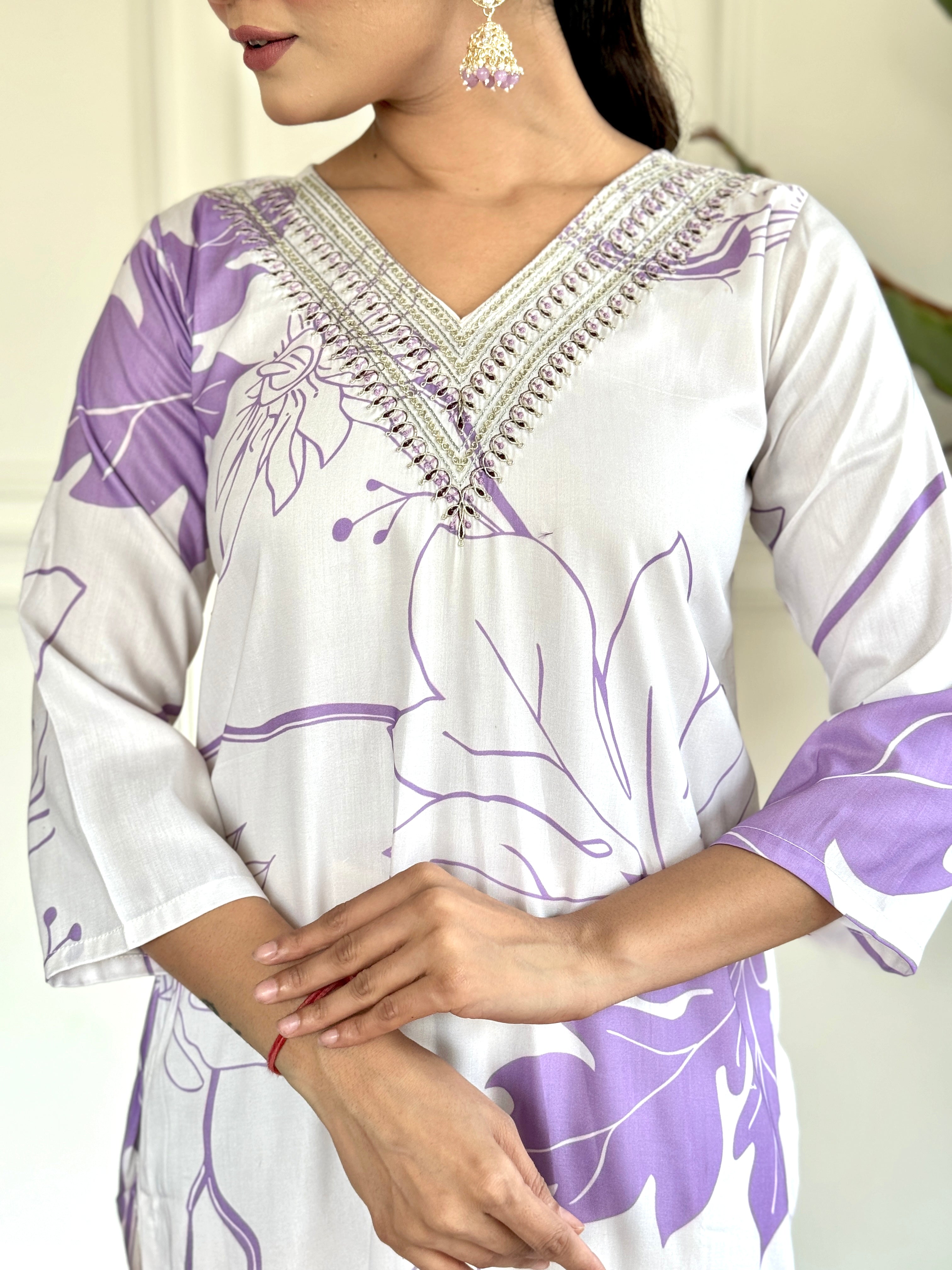 Women Embroidered Straight Kurta with Pants & Dupatta Set