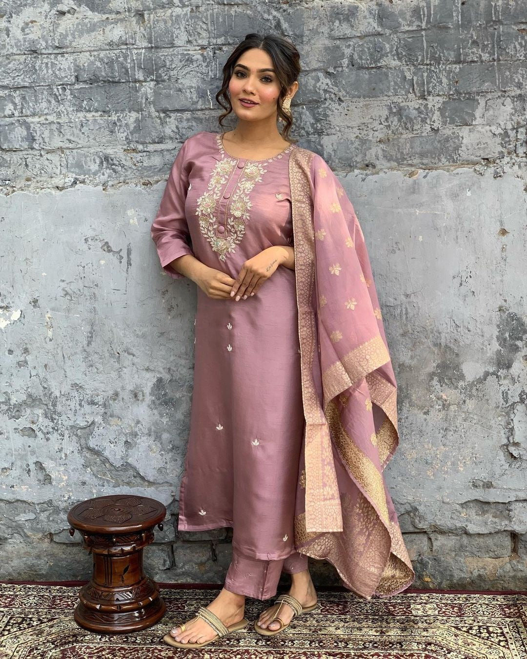 Chanderi Kurta with Pants